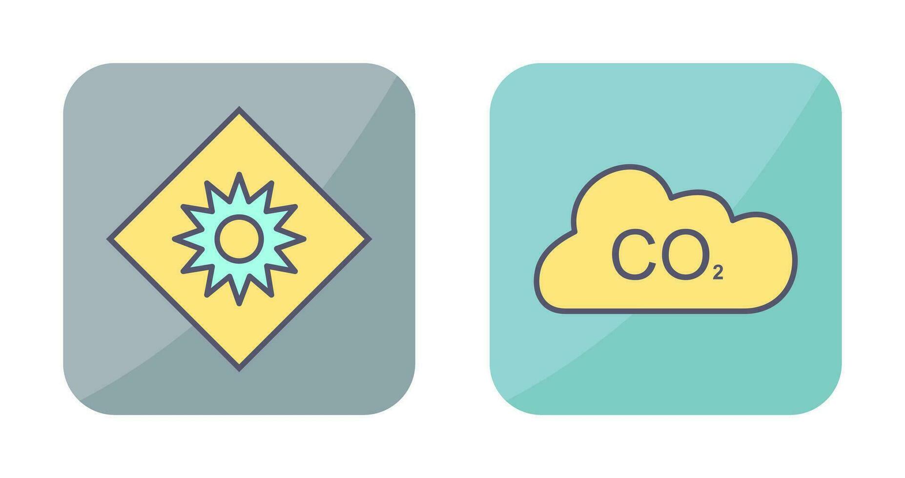 optisch straling en koolstof dioxide icoon vector