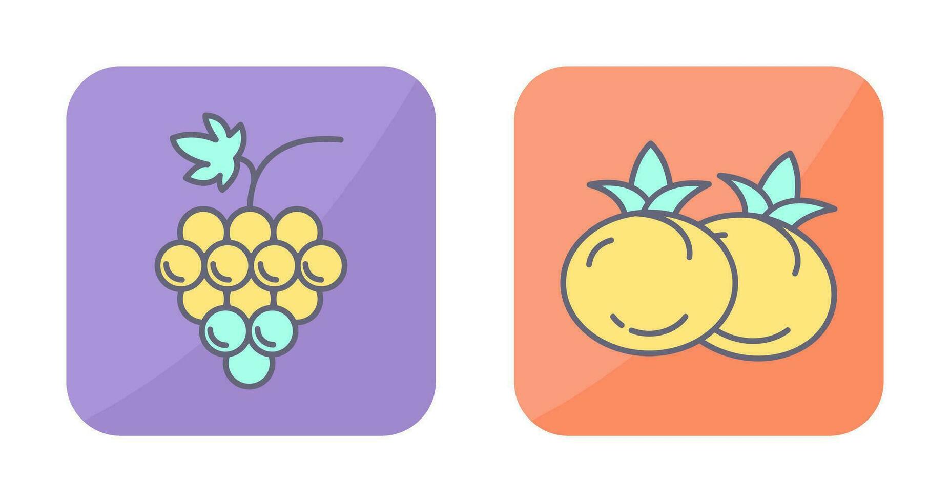 druiven en tomaat icoon vector