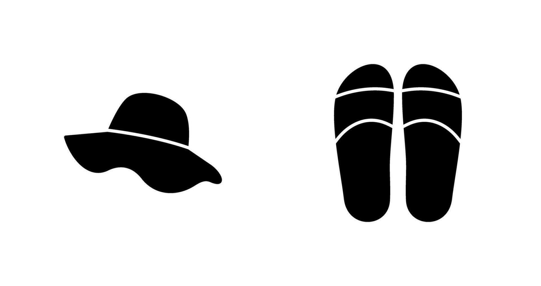 hoed en slippers icoon vector