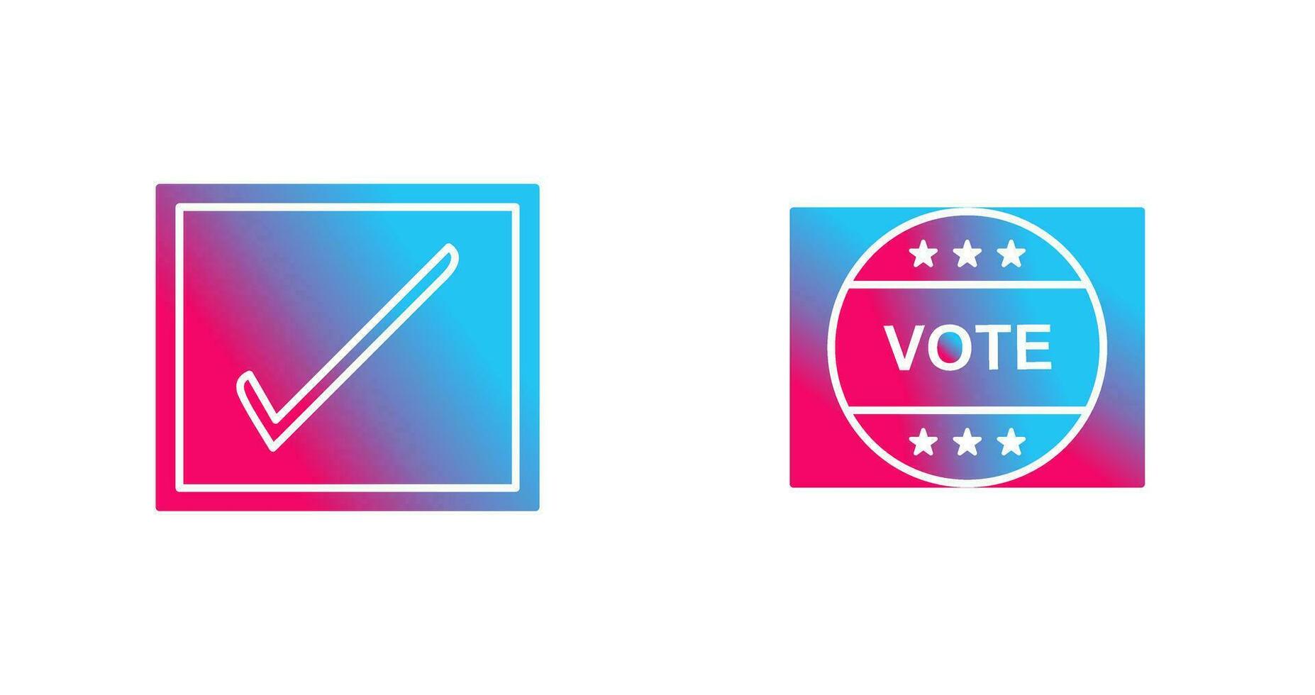 checkbox en stemmen sticker icoon vector