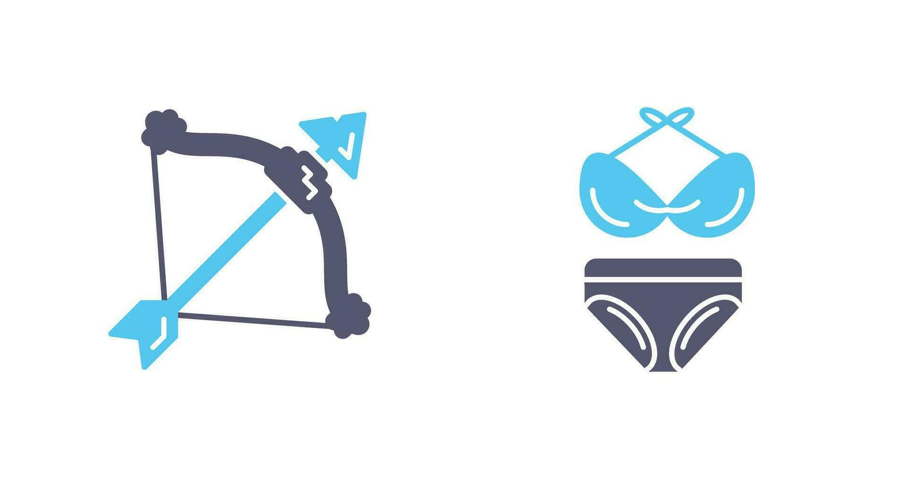kruisboog en bikini icoon vector