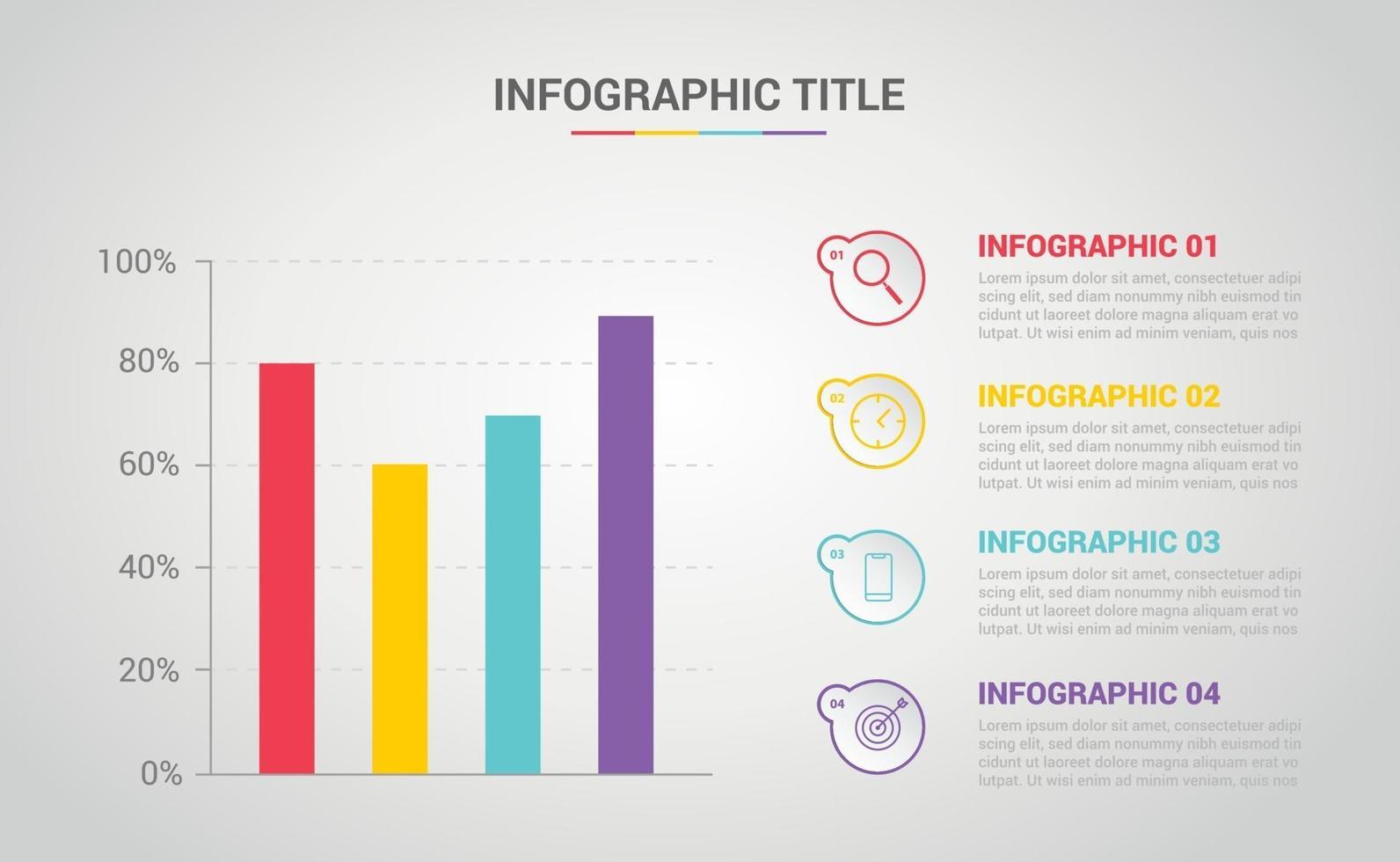 staafdiagram infographic banner met vrije ruimte voor tekst vector