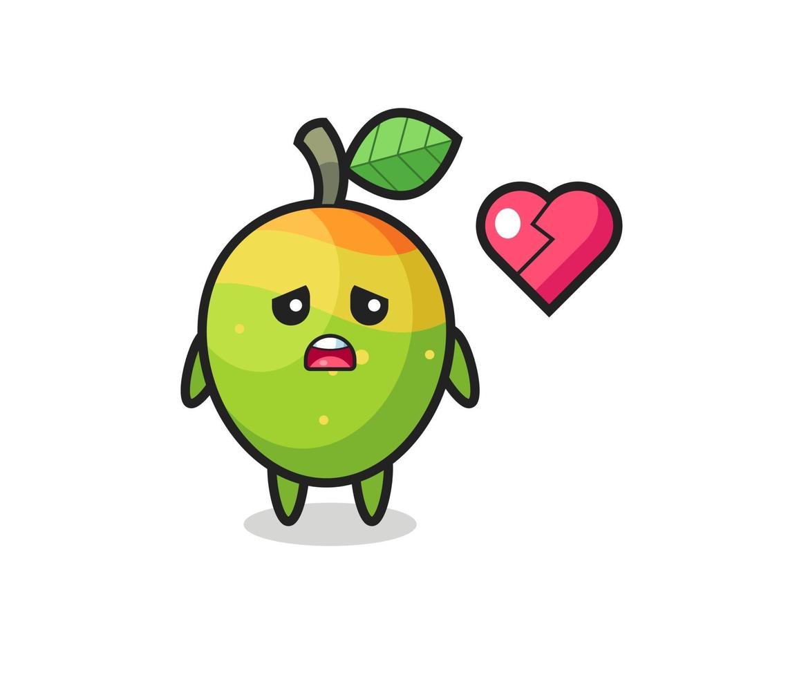 mango cartoon afbeelding is gebroken hart vector
