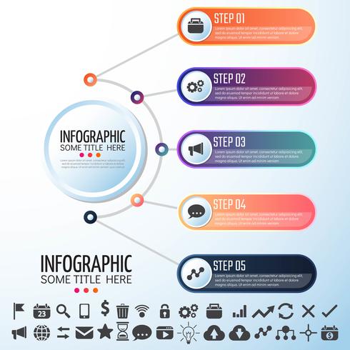 Cirkel Infographics ontwerpsjabloon vector