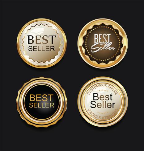 Luxe premium gouden insignes en labels vector