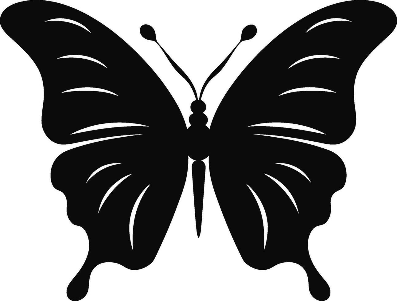 elegantie duurt vleugel vlinder embleem in zwart monochroom genot zwart vector vlinder icoon