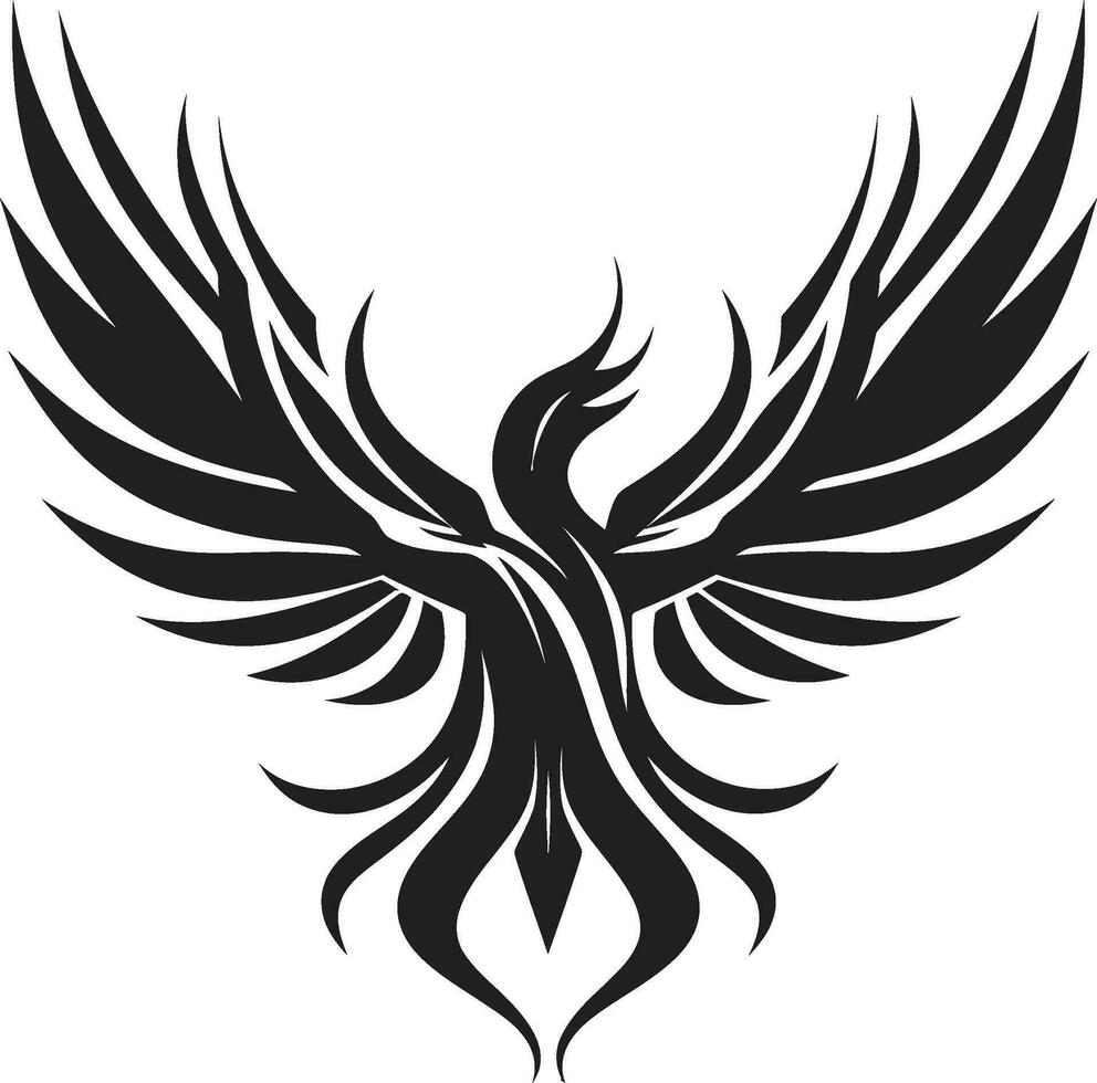 raadselachtig vlammenvogel symboliek elegant Feniks in schaduw vector