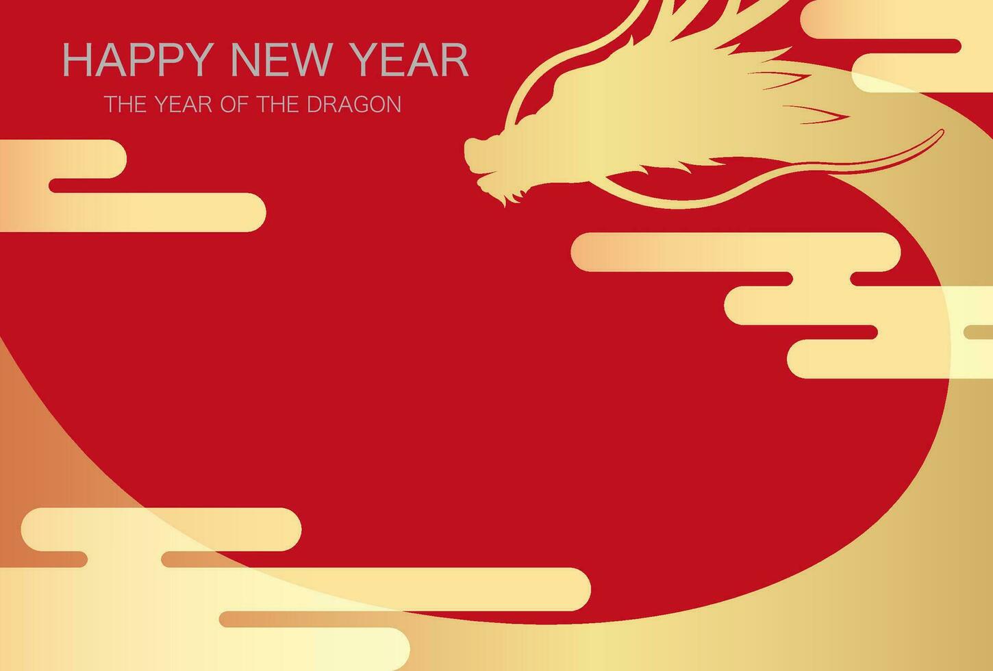 jaar van de draak vector nieuw jaren kaart sjabloon met een rood achtergrond en tekst ruimte.