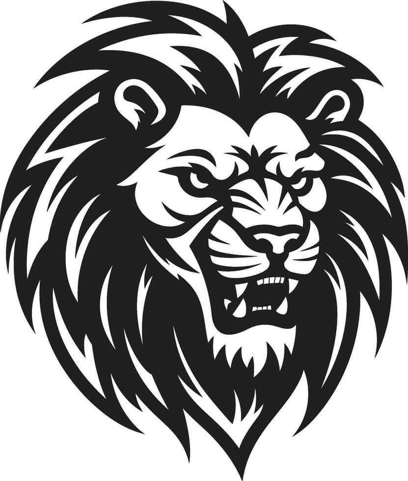 de leeuwen Mark zwart vector logo embleem wilde sterkte leeuw embleem ontwerp