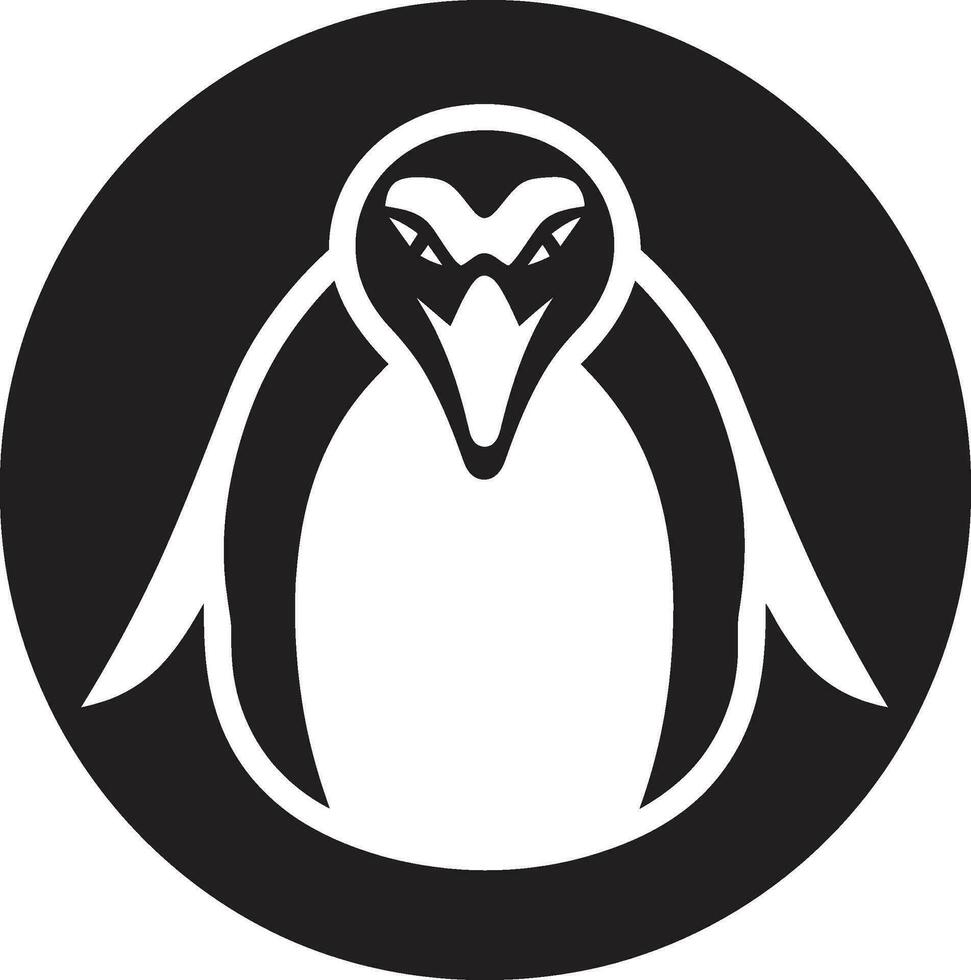 monochromatisch schoonheid in de arctisch pinguïn embleem in noir de kunst van ijzig pinguïns zwart vector logos ijskoud serenade