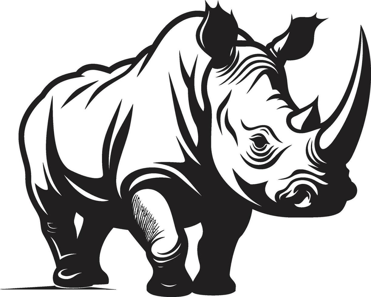 ingewikkeld neushoorn schoonheid gedetailleerd ontwerp in monochroom majesteit bevallig dieren in het wild neushoorn symbool in tijdloos zwart vector