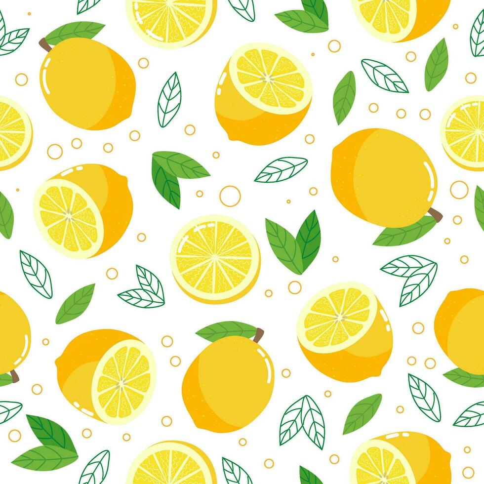 kleurrijk zomer naadloos patroon met citroenen. vector illustratie