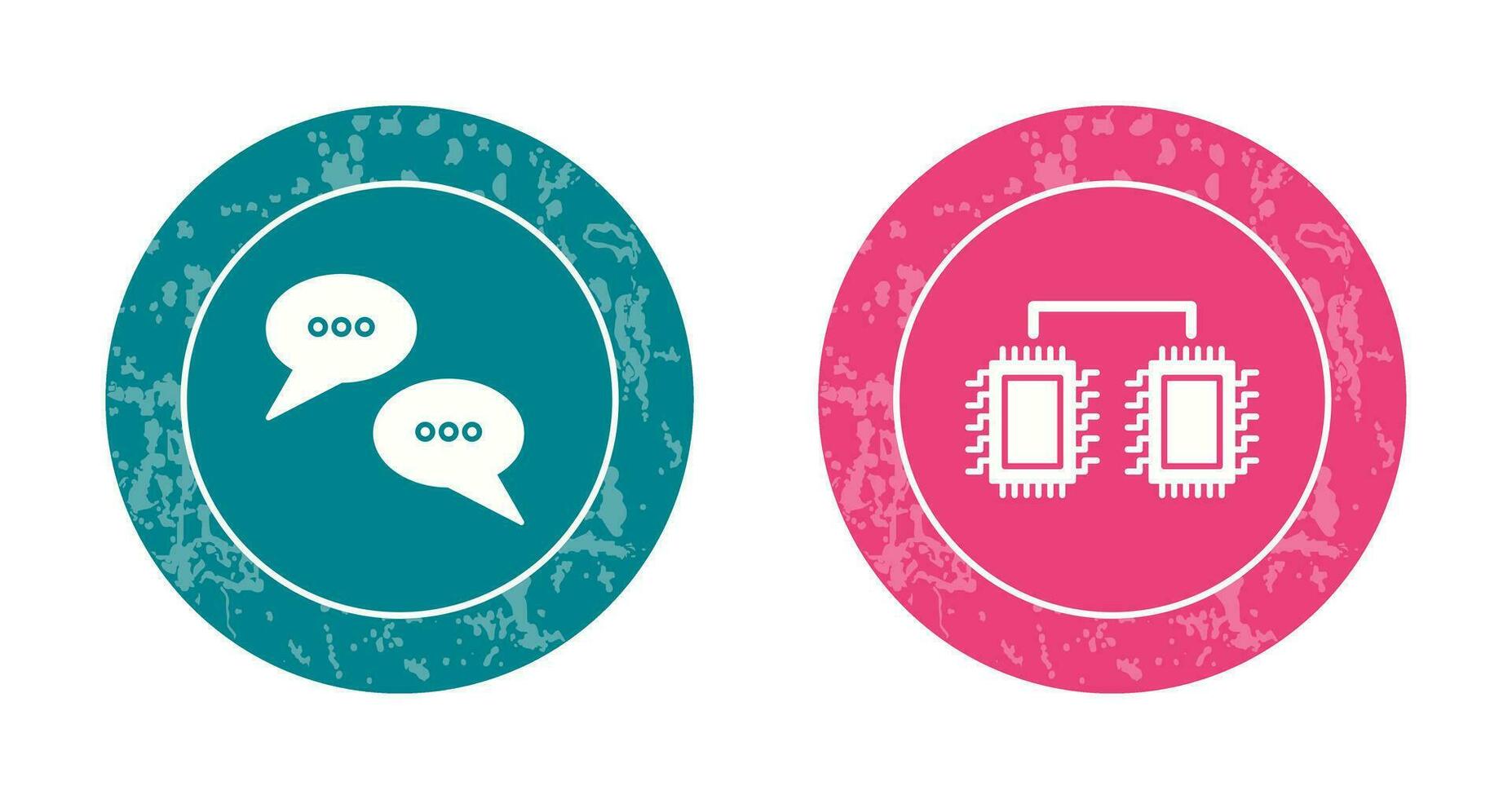 gesprek bubbels en verwerkers verbonden icoon vector