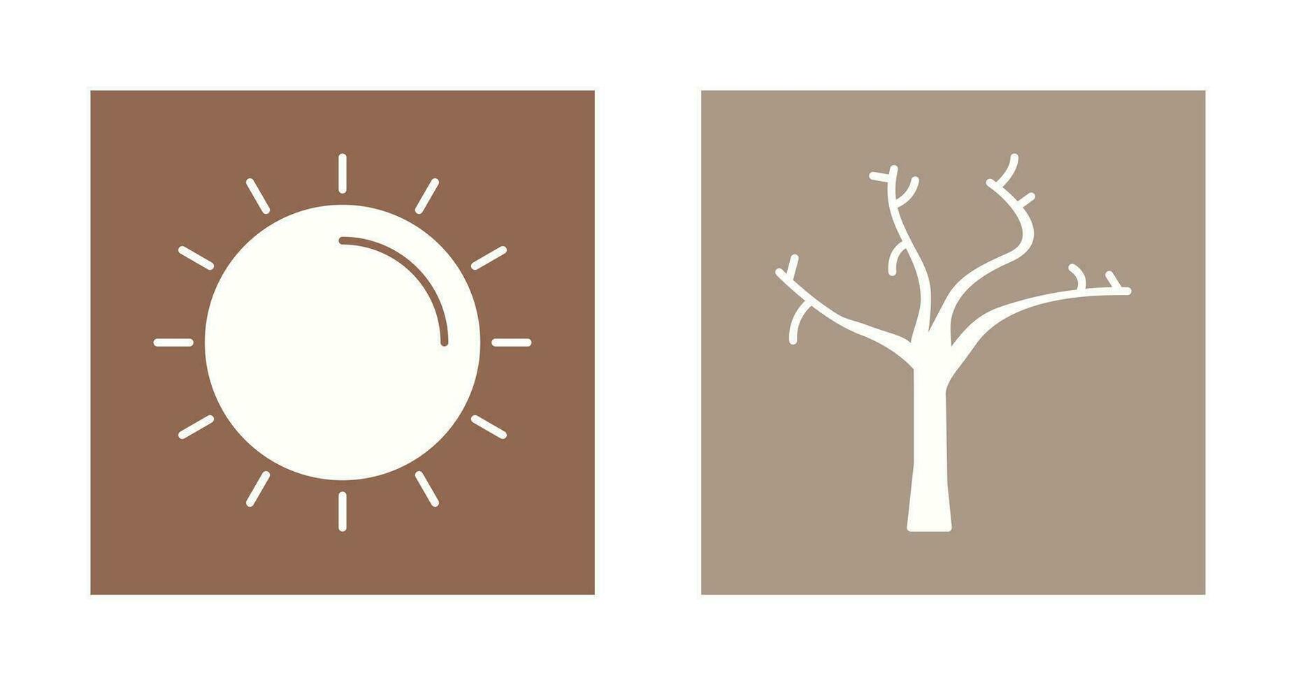 zon en boom icoon vector