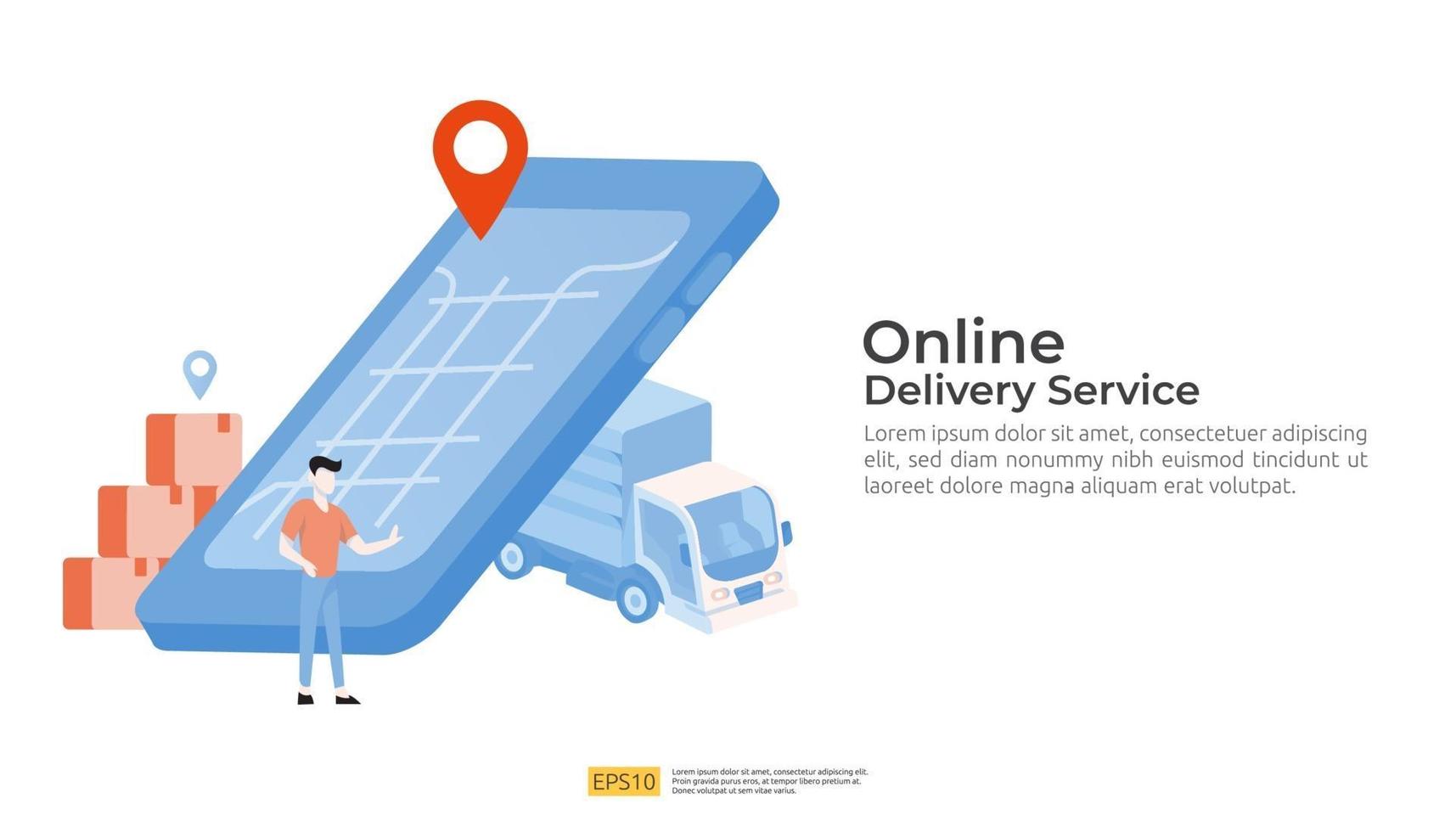 online bezorgservice transport illustratie. bestelling volgen vector