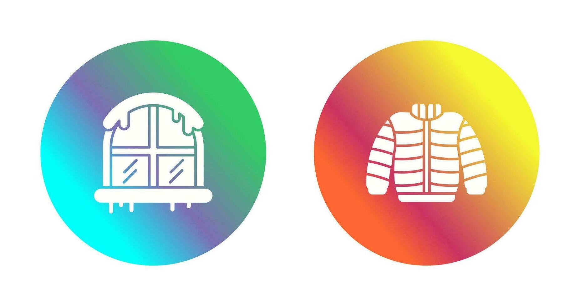 venster en winter kleren icoon vector