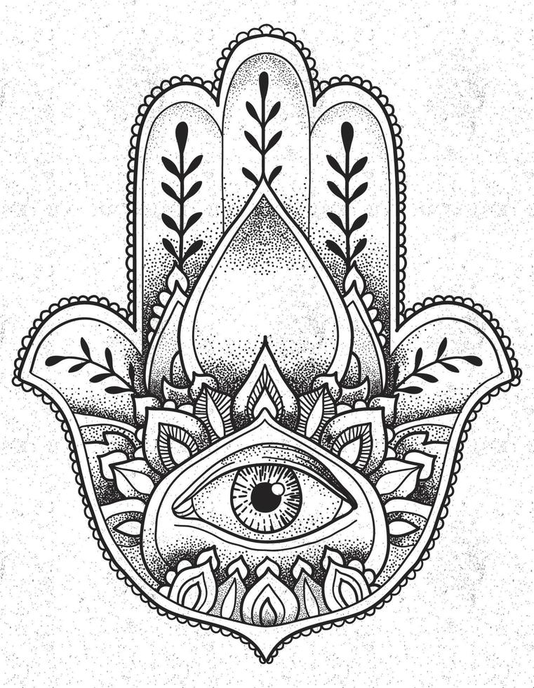 hamsa hand amulet vector