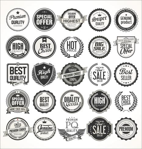 Retro vintage badges en etiketten vector