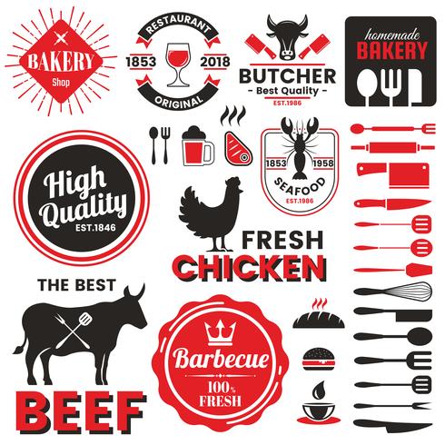 Restaurant Retro Vector Logo voor banner