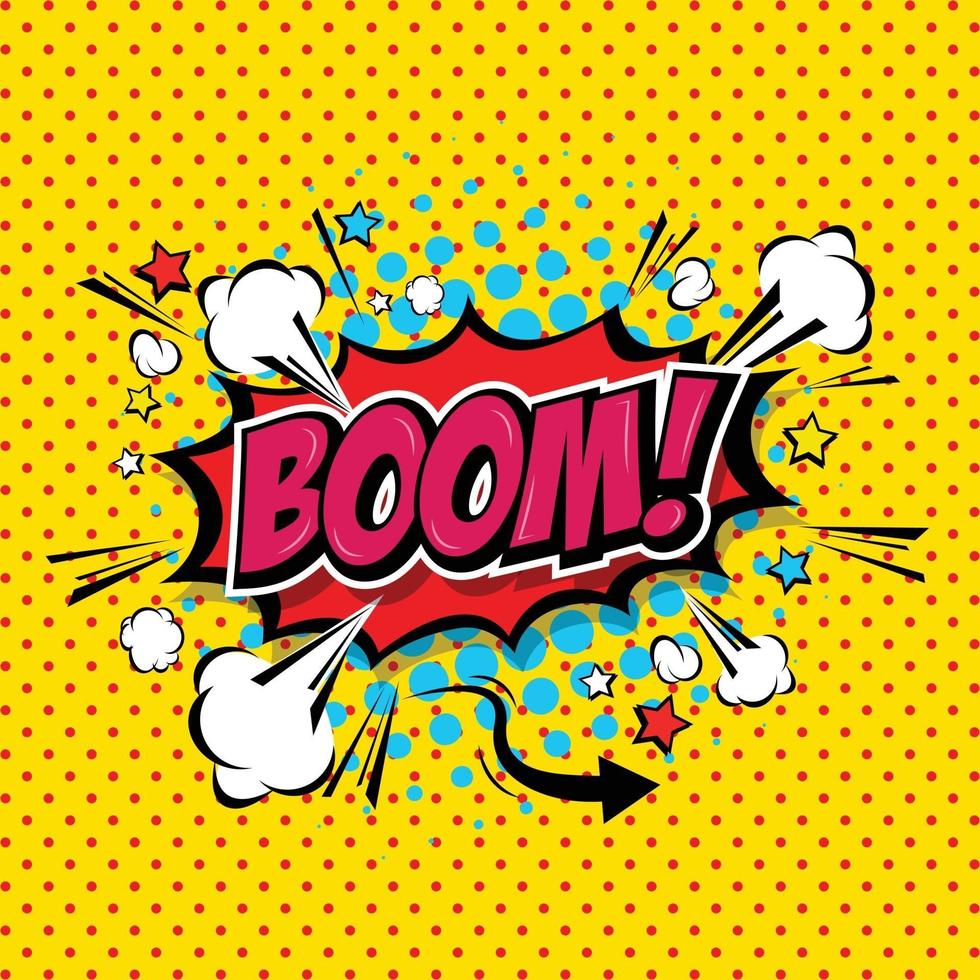 boom komische toespraak bubble cartoon kunst en illustratie vector bestand.