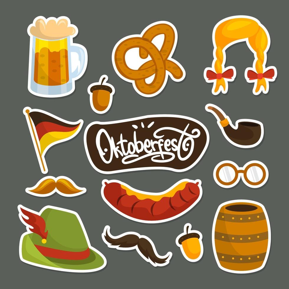 oktoberfest stickercollectie vector