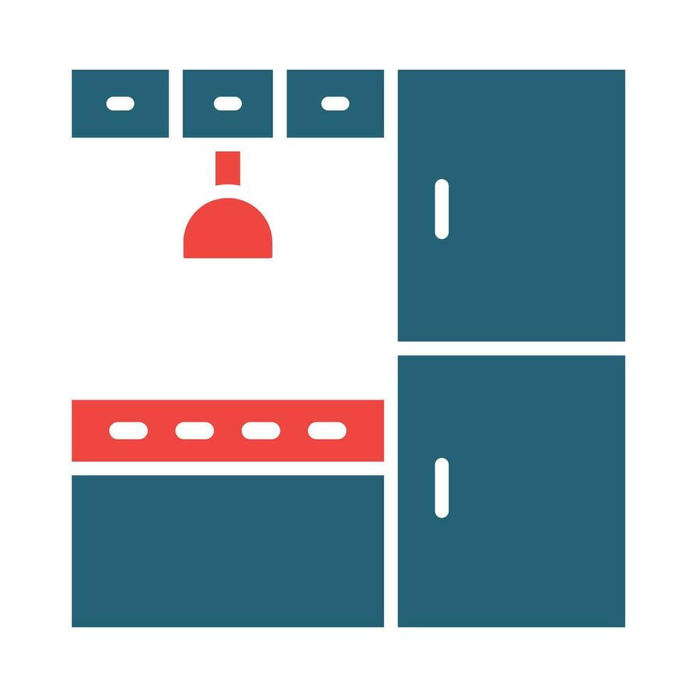 keuken kabinet vector glyph twee kleur icoon voor persoonlijk en reclame gebruiken.
