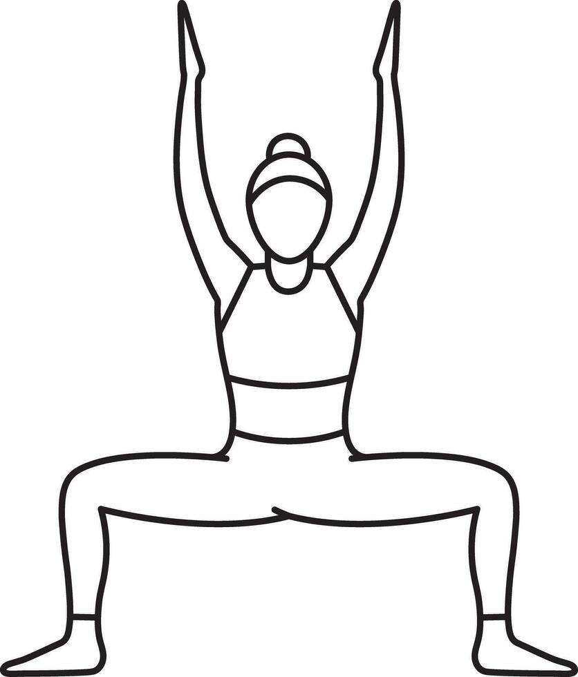 gemakkelijk vector illustratie van stupasana, rudrasana, yoga asana, gezond levensstijl, sport, tekening en schetsen