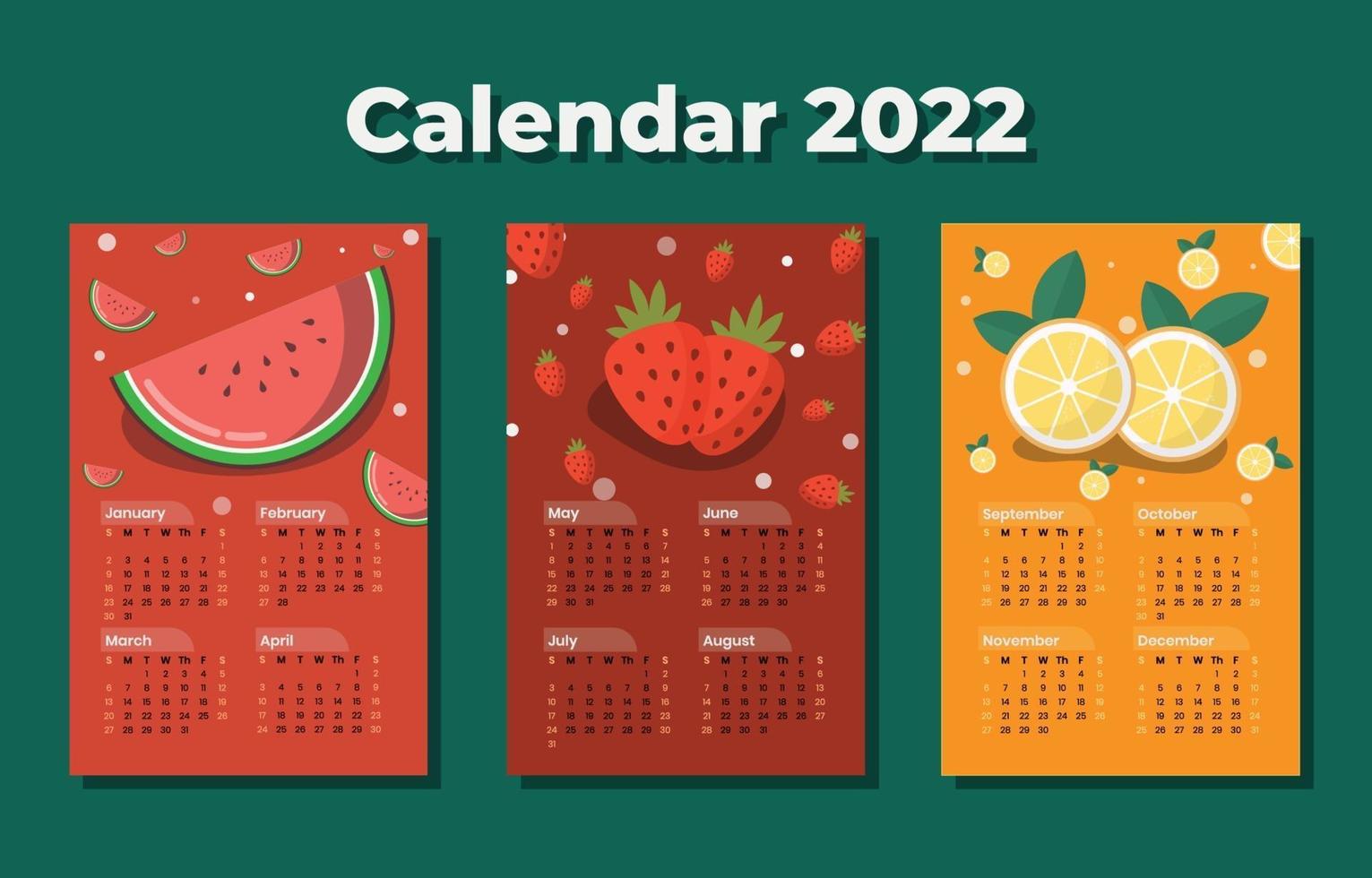 2022 kalendersjabloon vector