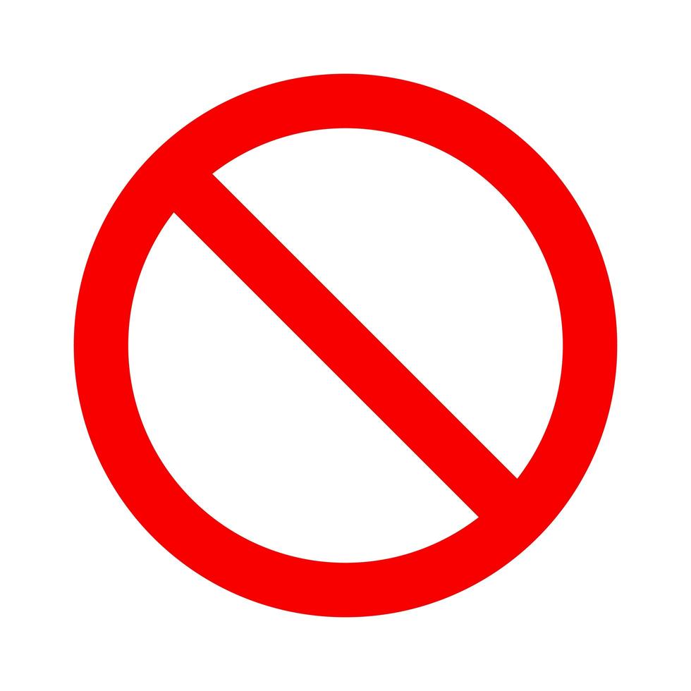 geen symbool. verbod teken. niet toegestaan pictogram. cirkel met backslash vector