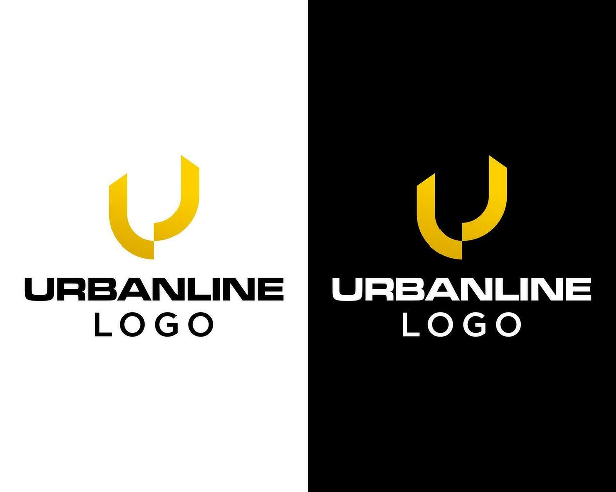 brief uj monogram stoutmoedig meetkundig logo ontwerp. vector