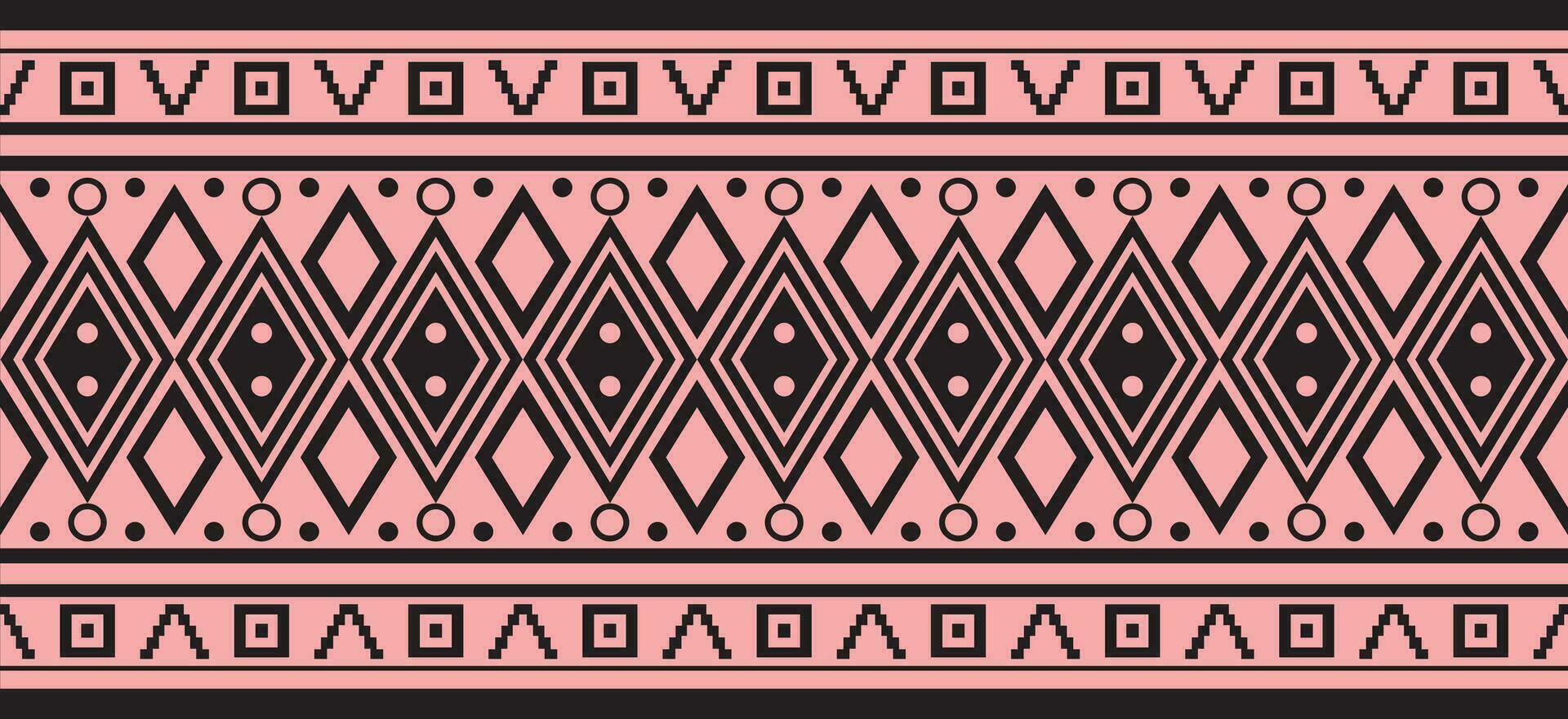 vector roze en zwart naadloos Indisch patronen. nationaal naadloos ornamenten, grenzen, kozijnen. gekleurde decoraties van de volkeren van zuiden Amerika, Maya, inca, Azteken.