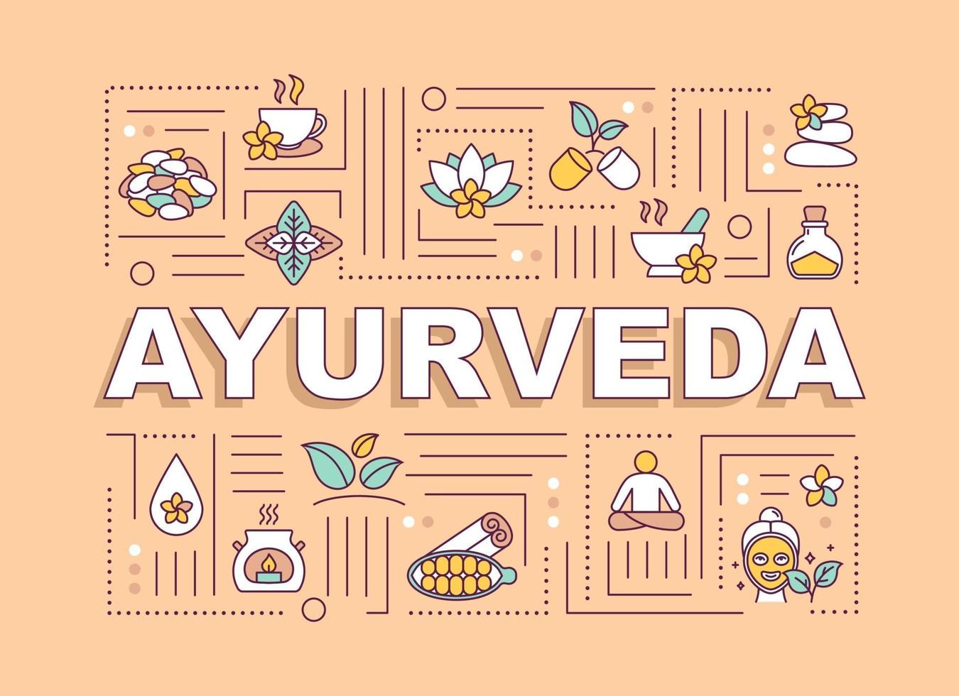 ayurveda woord concepten banner vector