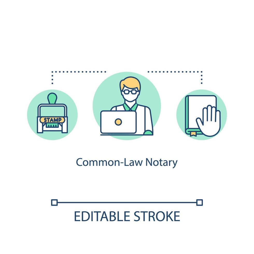 common law notaris concept icoon vector