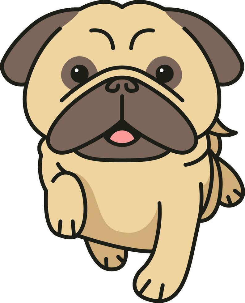 schattig mopshond hond geïsoleerd Aan wit achtergrond. vector illustratie.