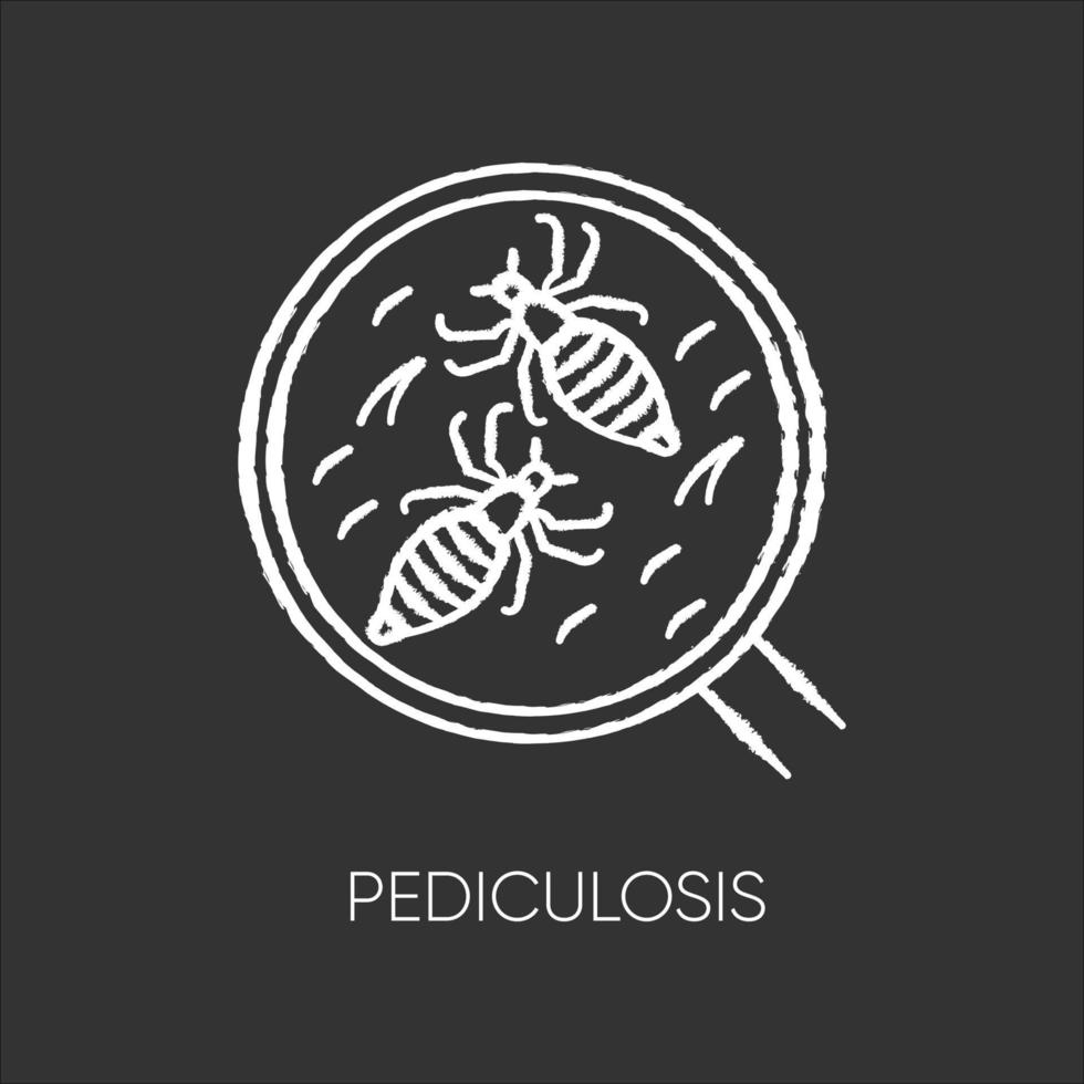 pediculosis krijt wit pictogram op zwarte achtergrond vector