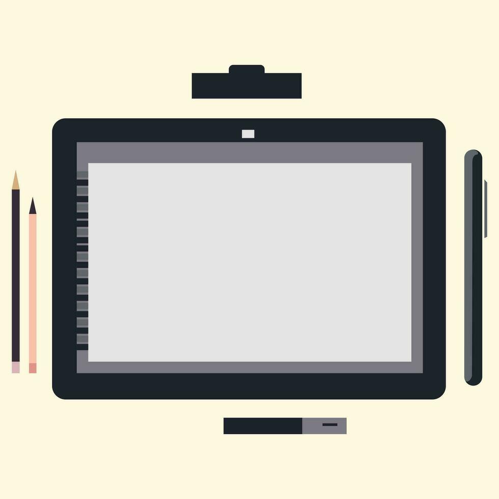 tekening met een grafiek tablet vector illustratie van digitaal grafisch tekening