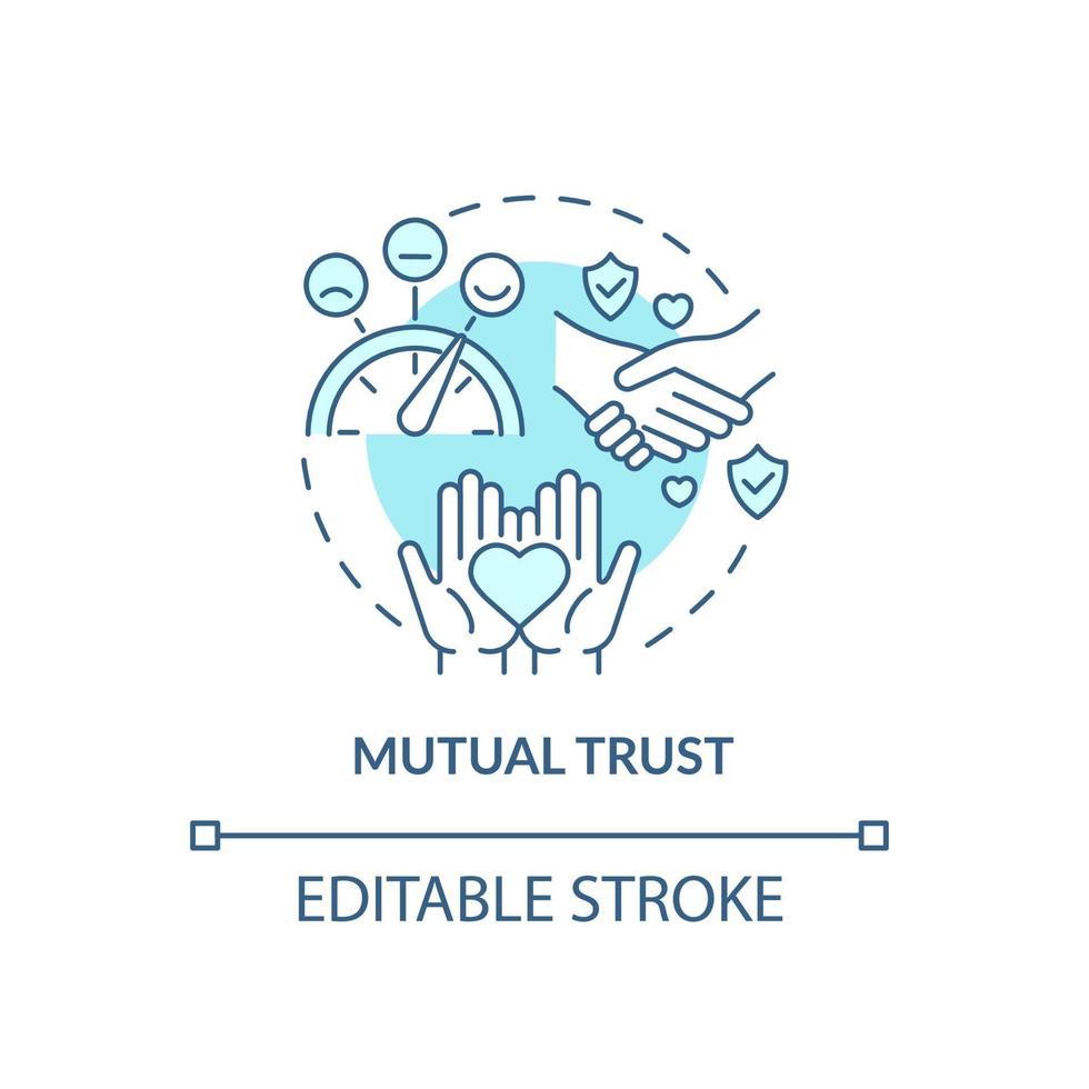 wederzijds vertrouwen in volwassen relatieconcept icoon vector