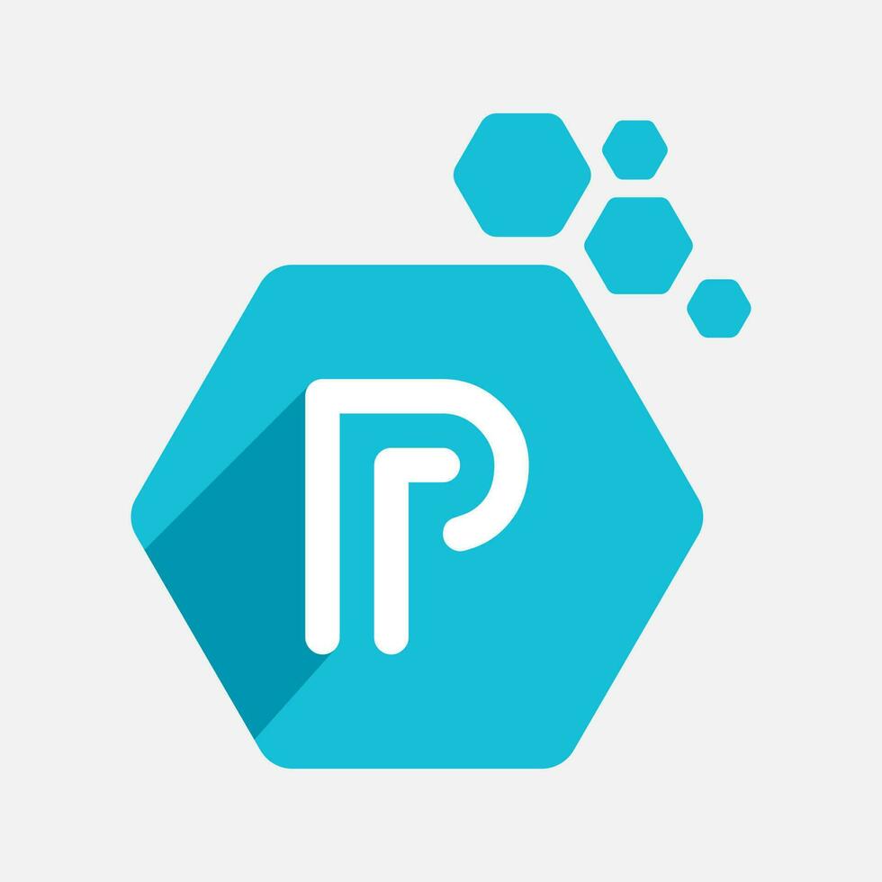 abstract p brief modern eerste lettertekens logo ontwerp vector