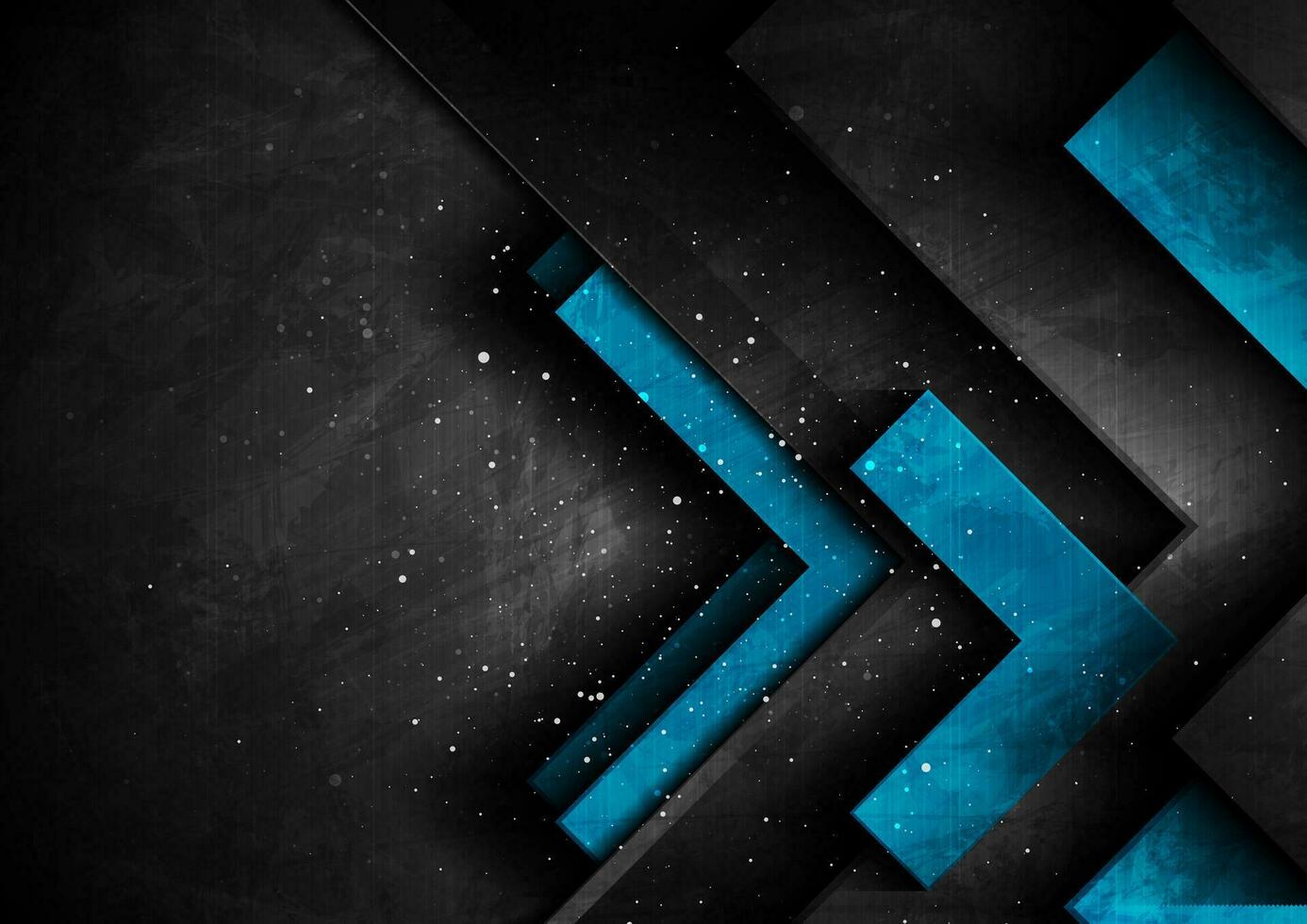 blauw zwart tech pijlen abstract meetkundig grunge achtergrond vector