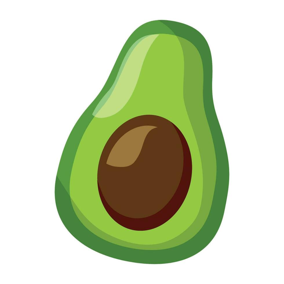 vector geïsoleerd avocado tekenfilm besnoeiing in voor de helft