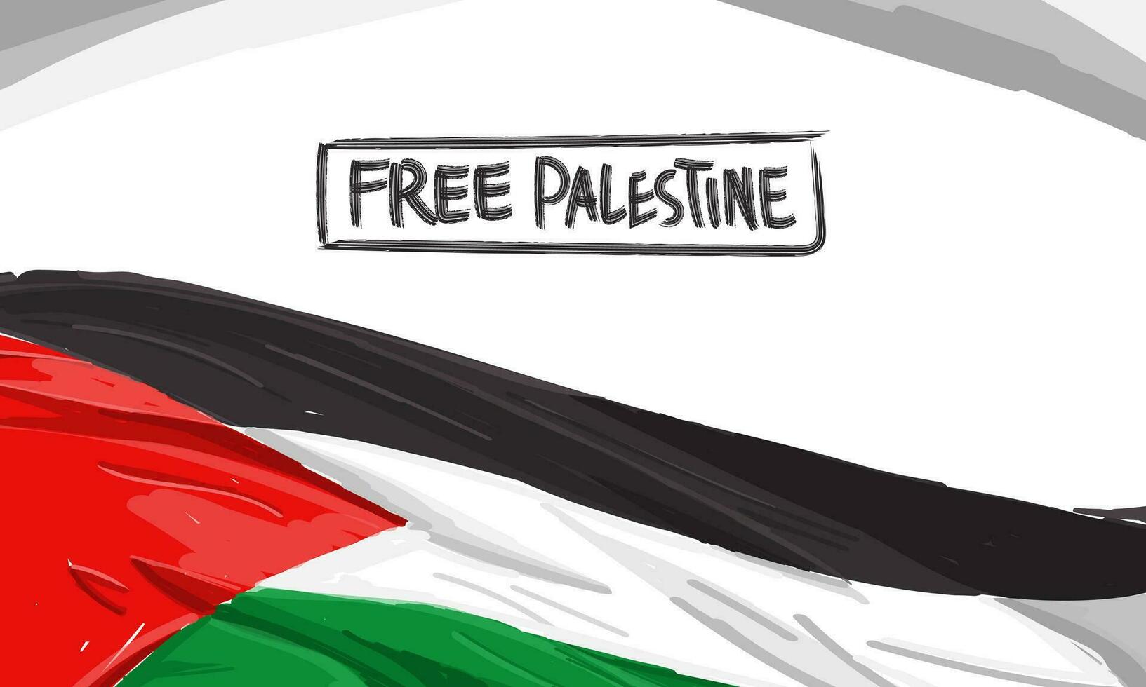 Palestina vlag achtergrond hand- getrokken vlak ontwerp vector