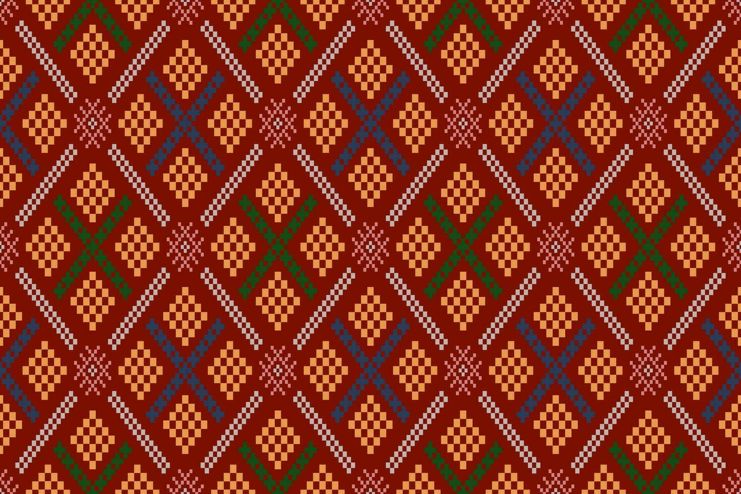 kruis steek kleurrijk meetkundig traditioneel etnisch patroon ikat naadloos patroon abstract ontwerp voor kleding stof afdrukken kleding jurk tapijt gordijnen en sarong aztec Afrikaanse Indisch Indonesisch vector