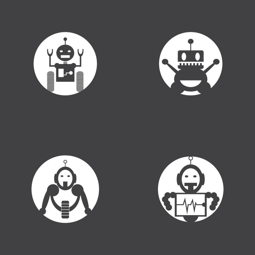 robot logo sjabloon vector pictogram illustratie ontwerp