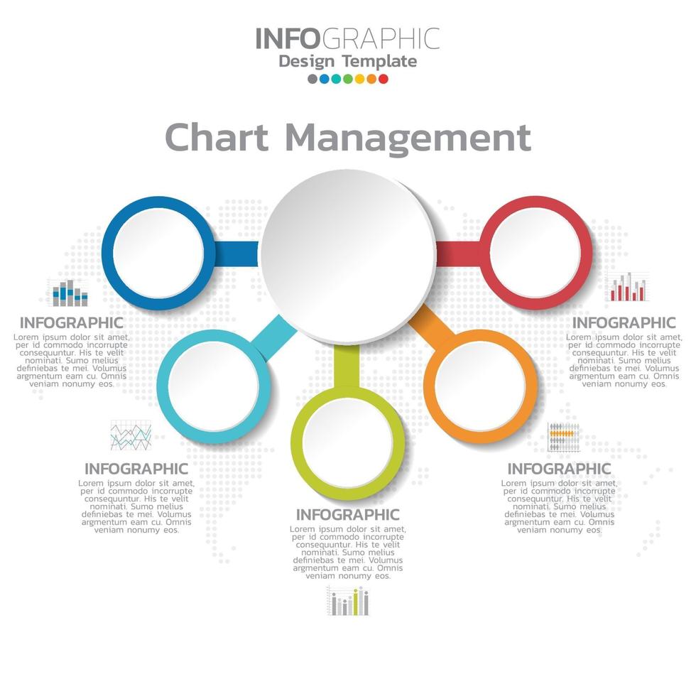 5 delen infographic ontwerpstappen of processen. vector