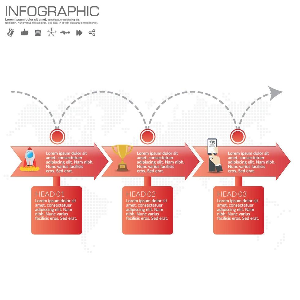 zakelijke infographic sjabloon met 3 opties of stappen. vector