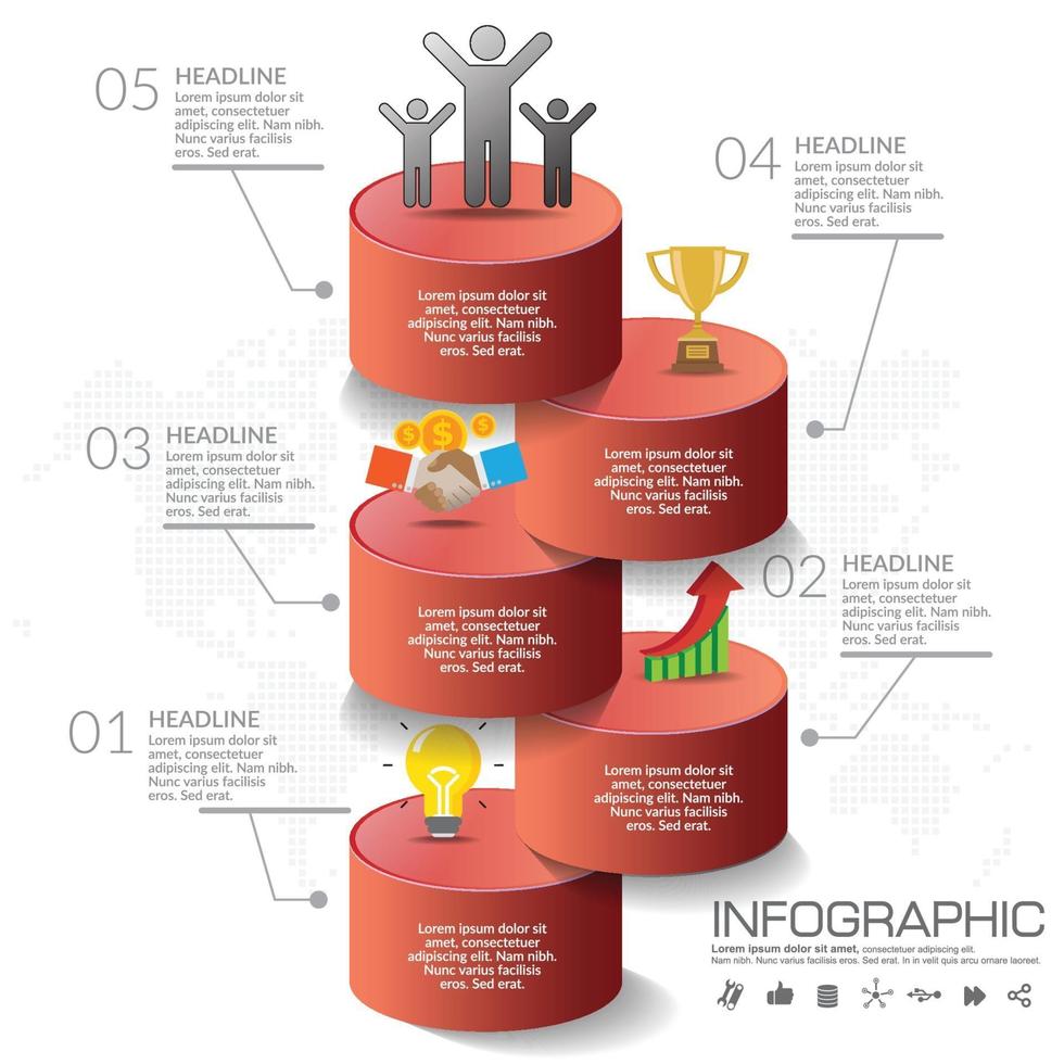 zakelijke infographic sjabloon met 5 opties of stappen. vector