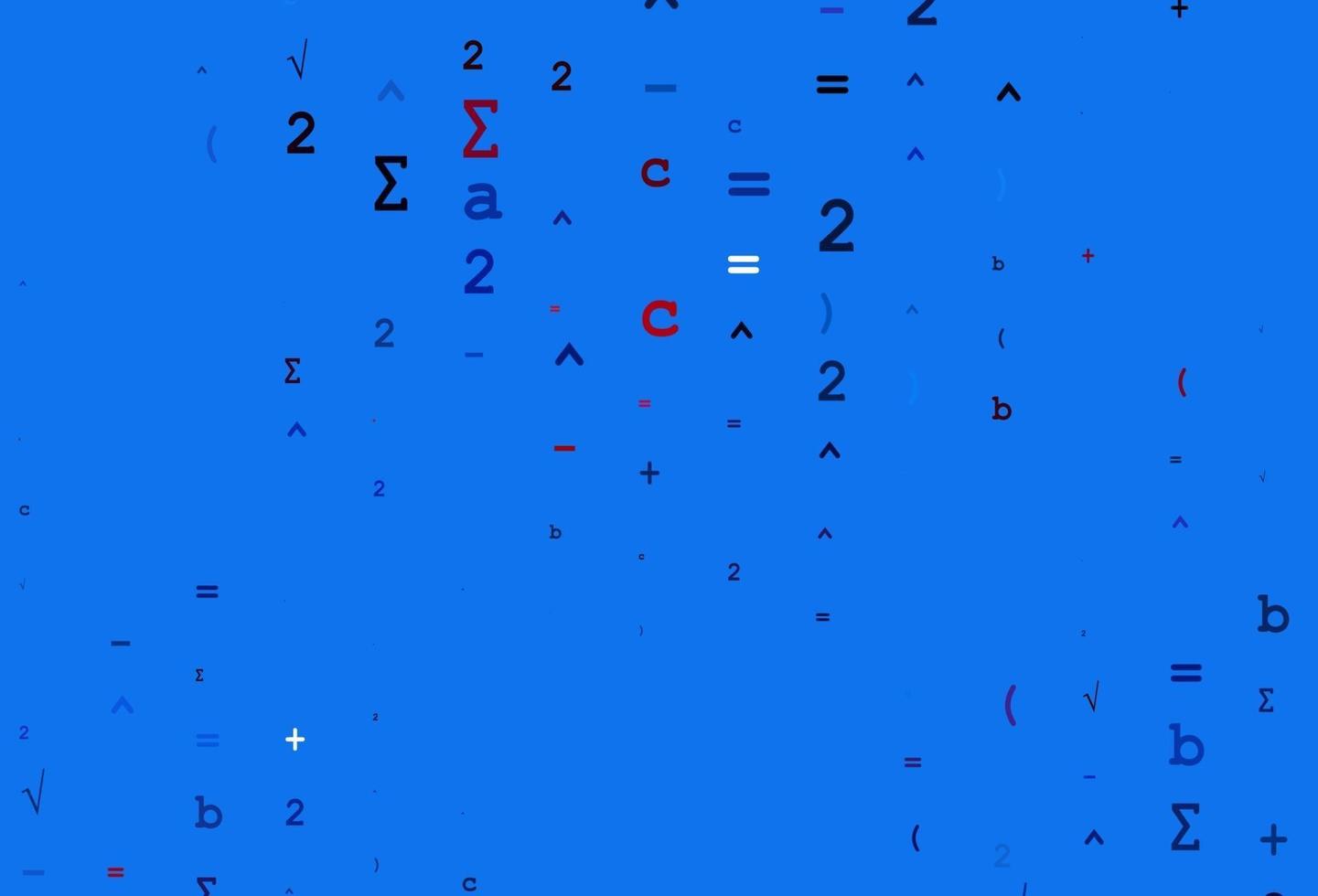 lichtblauwe, rode vectortextuur met wiskundige symbolen. vector