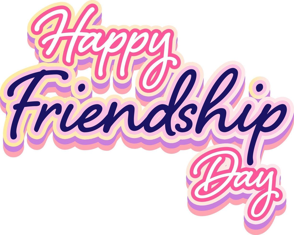 gelukkig vriendschapsdag belettering logo vector