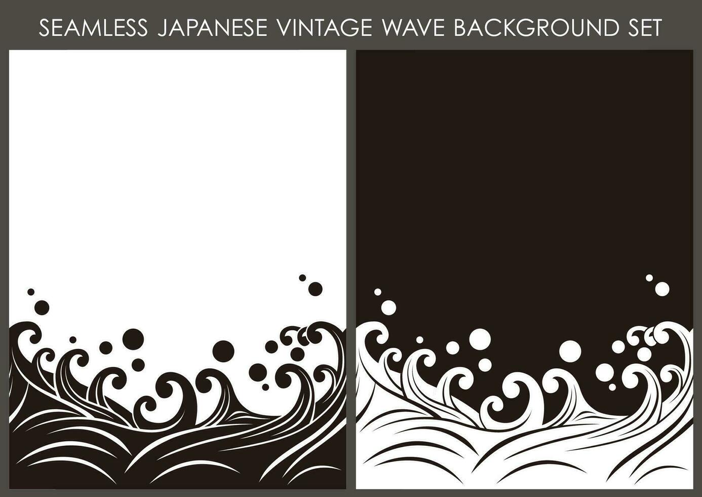 Japans wijnoogst naadloos Golf patroon reeks met tekst ruimte. vector illustratie. horizontaal herhaalbaar.