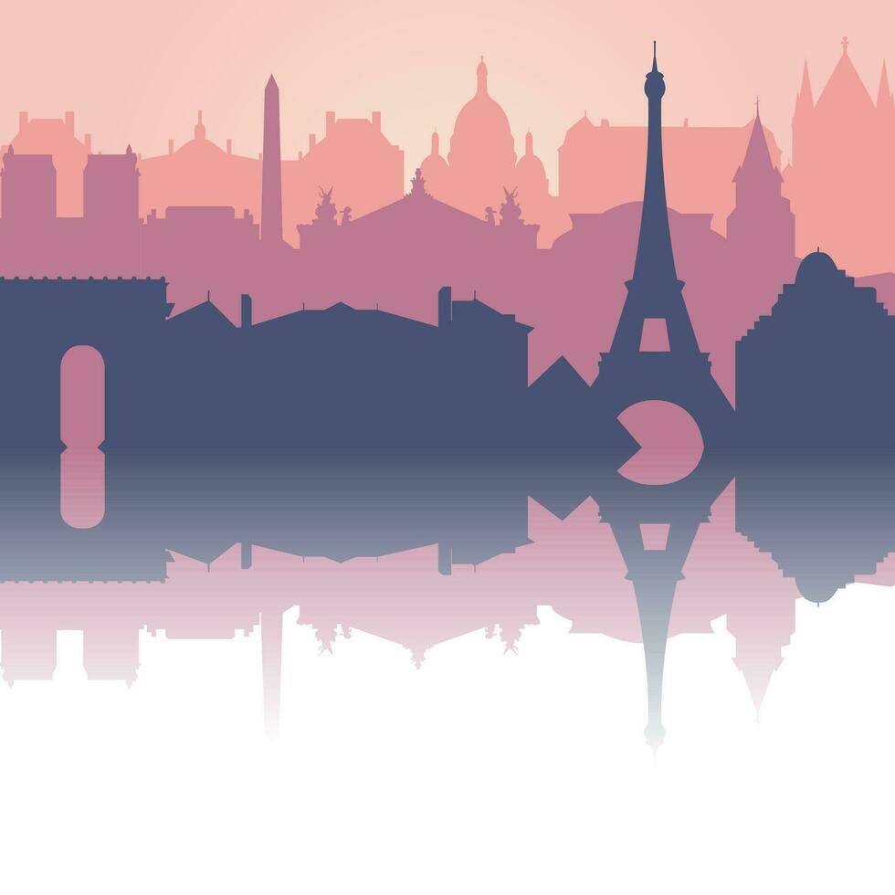 Parijs stad horizon. silhouet stad Parijs Frankrijk achtergrond. vector illustratie